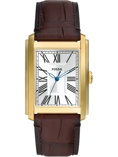 FOSSIL Analógové hodinky 'CARRAWAY'  hnedá / zlatá / čierna / biela