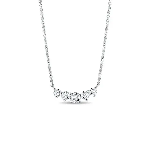 Luxusní náhrdelník s diamanty v bílém zlatě KLENOTA