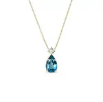 Přívěsek ze žlutého zlata s London blue topazem KLENOTA