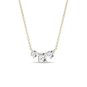 Náhrdelník se třemi diamanty ve žlutém zlatě KLENOTA