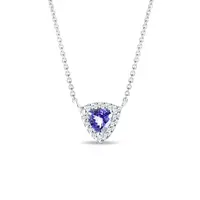 Náhrdelník s tanzanitem a brilianty v bílém zlatě KLENOTA