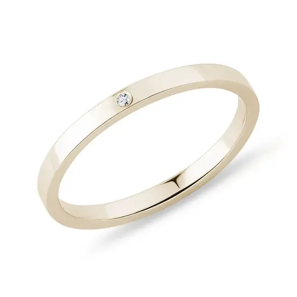 Prsteň zo žltého zlata s diamantom KLENOTA