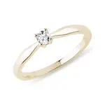Jednoduchý zásnubný prsteň s diamantom KLENOTA