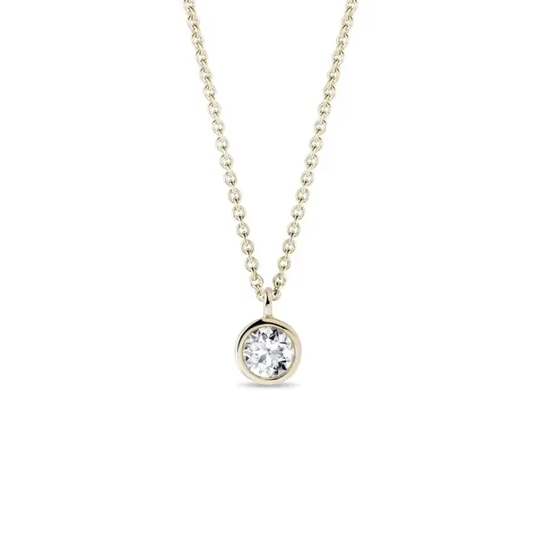 Prívesok s bezel diamantom zo žltého zlata KLENOTA