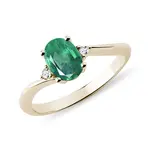 Zlatý prsteň so smaragdom a briliantmi KLENOTA