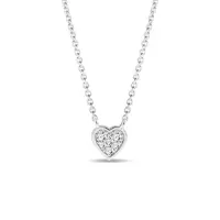 Diamantový prívesok so srdcom z bieleho zlata KLENOTA