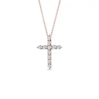 Briliantový krížik z ružového zlata KLENOTA