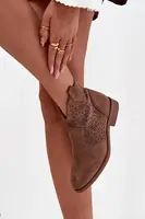 S. BARSKI Dámské kotníkové boty na plochém podpatku S.Barski