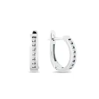 Klasické diamantové náušnice v bílém 14k zlatě KLENOTA