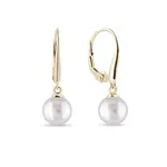 Perlové náušnice ze žlutého 14k zlata KLENOTA