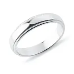 Dámský lesklý snubní prsten milgrif v bílém zlatě KLENOTA