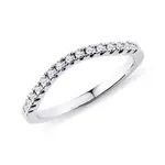 Briliantový snubní prsten z bílého 14k zlata KLENOTA