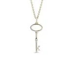 Zlatý náhrdelník klíč s diamantem KLENOTA