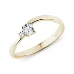 Prsten waves s brilianty ve žlutém zlatě KLENOTA