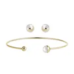 Sada perlových šperků ze žlutého 14k zlata KLENOTA