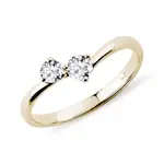 Moderný prstienok zo žltého zlata s briliantmi KLENOTA