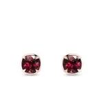Náušnice z ružového zlata s rhodolitmi KLENOTA