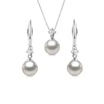 Set šperkov z bieleho zlata s Akoya perlami a diamantmi KLENOTA