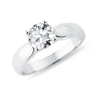Zásnubný prsteň z bieleho zlata s 1,0 ct lab grown diamantom KLENOTA