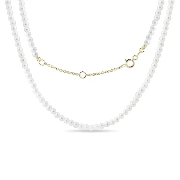 Perlový náhrdelník s variabilným zapínaním zo zlata KLENOTA