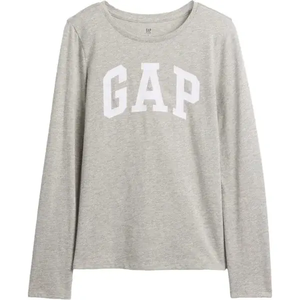 GAP V-FRCH LS LOGO TEE Dětské tričko, šedá, velikost