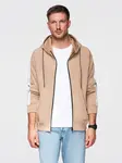 Ombre Unzipped men's hooded sweatshirt with piping - beige