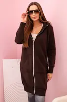 Kesi Dámská zateplená mikina s kapucí a zipem hnědý