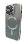 Silikonové TPU pouzdro Mag Glitter Chrome pro iPhone 15 Pro, stříbrná
