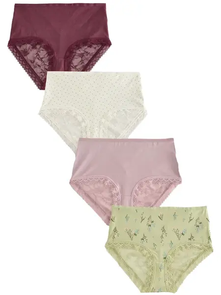 Next Nohavičky  svetlozelená / svetlofialová / vínovo červená / prírodná biela