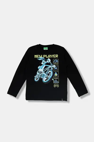 Detská bavlnená košeľa s dlhým rukávom United Colors of Benetton