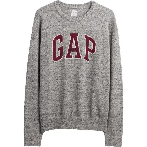 GAP V-INTX GAP ATHLETIC INTARSIA RLXD CREW Pánský pletený svetr, šedá, velikost