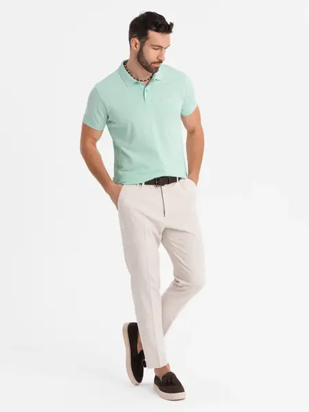 Ombre Cotton pique knit polo shirt - mint