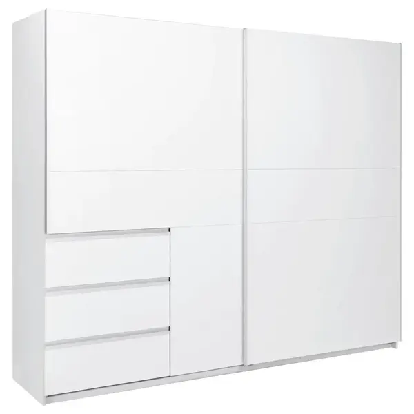 MID.YOU ŠATNÍ SKŘÍŇ S POSUVNÝMI DVEŘM, bílá, 250/205/61,5 cm