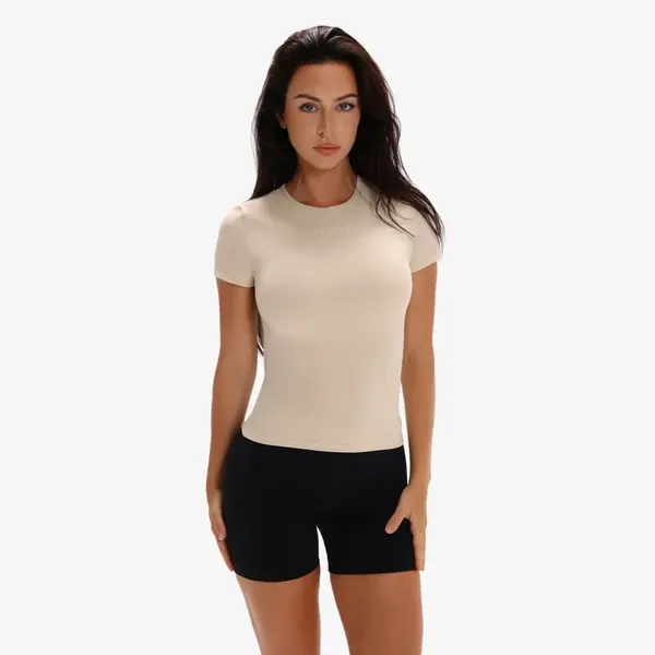 Dámské tričko s krátkým rukávem exalted flexmotion krémová l