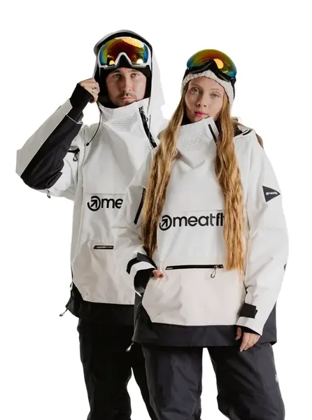 Meatfly unisex SNB & SKI bunda Maddie Clouds White | Bílá | Velikost M