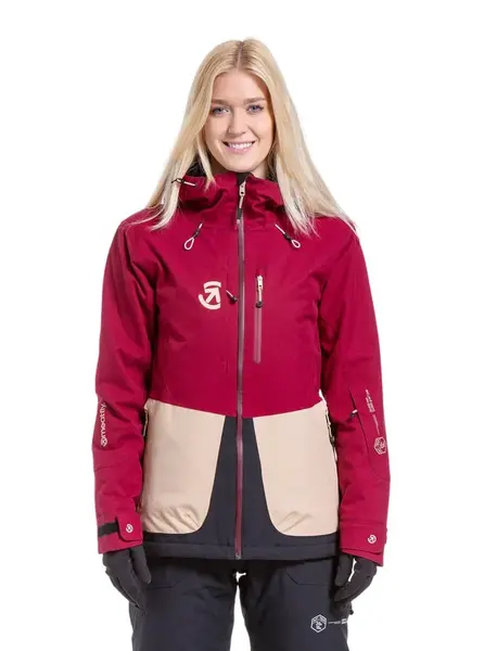 Meatfly dámská SNB & SKI bunda Gaia Beet Red | Červená | Velikost XL