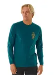 Rip curl pánské tričko Search Icon L/S Blue Green | Zelená | Velikost L | 100% bavlna