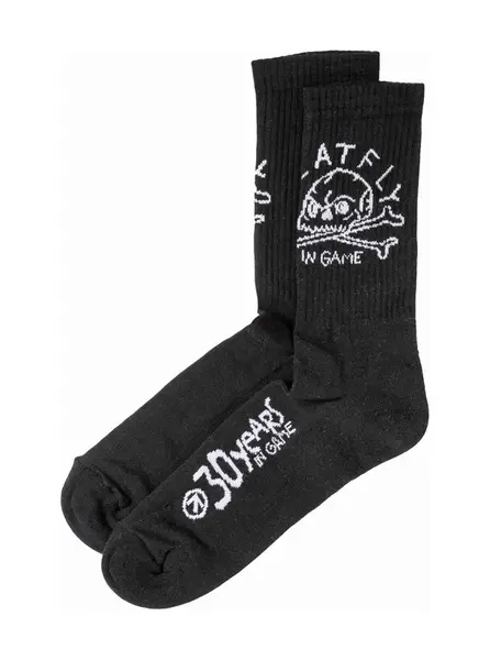 Meatfly ponožky Milliondollarskull Black | Černá | Velikost L