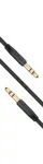 Plochý AUX kabel Fixed s konektory 2 x 3,5 mm jack černý