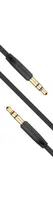 Plochý AUX kabel Fixed s konektory 2 x 3,5 mm jack černý