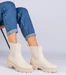 Gemre Beige ankle boots with elastic insert Rolandela