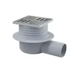 Alcadrain Odtokové kanálky - Podlahová vpust boční 11x11 cm, průměr 5 cm,  vodní zápachová uzávěra, nerez/plast APV26