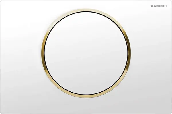 Geberit Sigma10 - Ovládací tlačítko splachování, bílá/pozlacená 115.758.KK.5