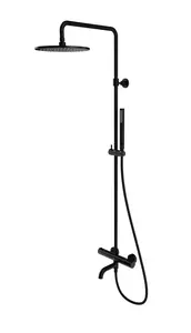 OMNIRES Y - Sprchový set s vanovým termostatem, průměr 25 cm, černá Y1234BL