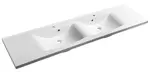 Sapho Lucia - Dvojumyvadlo 180x48 cm, se 2 otvory pro baterie, bílá 50184