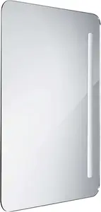 Nimco Zrcadla - Koupelnové podsvícené LED zrcadlo série 2000, 80x60 cm, hranaté, aluminium ZP 2003