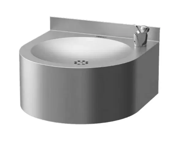 Sanela - Pitná fontánka s tlačnou armaturou, matný nerez SLUN 14N