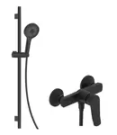 kielle Nefia - Sprchový set s baterií, tyčí, hadicí a sprchovou hlavicí, matná černá 20627SN74
