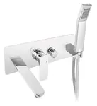 Novaservis Ferro Algeo Square - Vanová baterie pod omítku, 3-otvorová instalace, s tělesem, s příslušenstvím, chrom BAQ11P