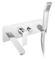 Novaservis Ferro Algeo Square - Vanová baterie pod omítku, 3-otvorová instalace, s tělesem, s příslušenstvím, chrom BAQ11P